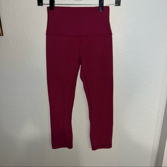 lululemon athletica Pants - Lululemon Dark Pink Align Crop *21" Size 4